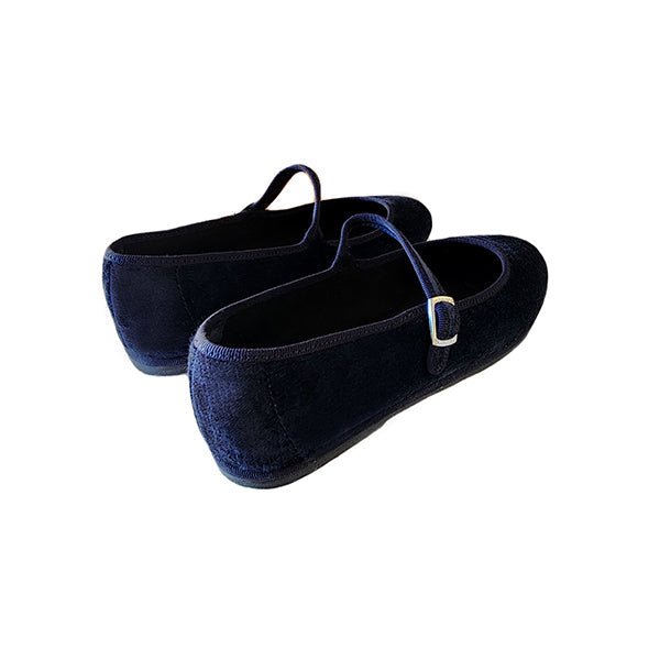 Ginger Mary Jane Womens Velvet Blue Seta Shoes Handmade Slip On by Mar Soreli – Don't Panic Shoes