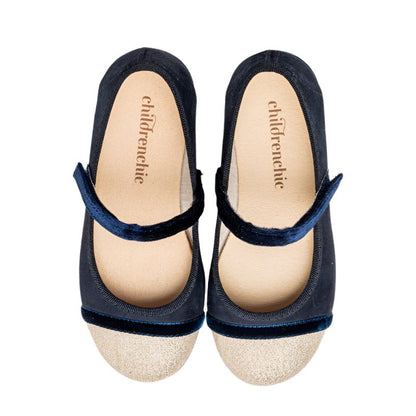 Giselle Navy Adjustable Velcro Non Slip Rubber Soles core by Childrenchic – Don't Panic Shoes