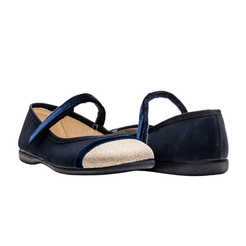 Giselle Navy Adjustable Velcro Non Slip Rubber Soles core by Childrenchic – Don't Panic Shoes