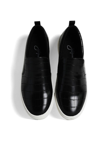 Glimmer | Black Croc Sneakers by J.Adams – Don't Panic Shoes