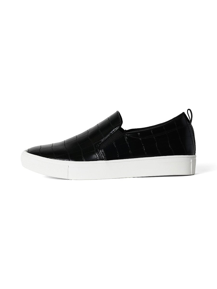 Glimmer | Black Croc Sneakers by J.Adams – Don't Panic Shoes