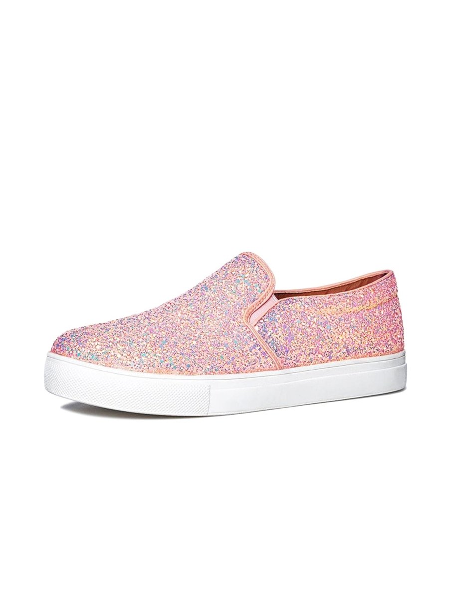 Glimmer | Pink Glitter Sneakers by J.Adams – Don't Panic Shoes
