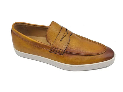 Gorgeous Patina Burnished Penny Loafer Sneaker Calf Leather Ks529 - 15 Shoes by Carrucci Shoes – Don't Panic Shoes