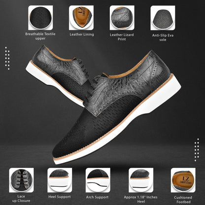 Gutta Lizard Print Leather Textile Casual Sneakers Shoes by Libertyzeno – Don't Panic Shoes