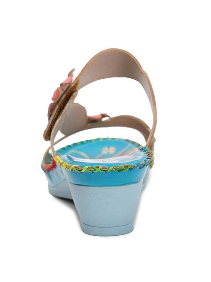 Gwen Floral Embossing Sandals Shoes by Colorstepshoes – Don't Panic Shoes