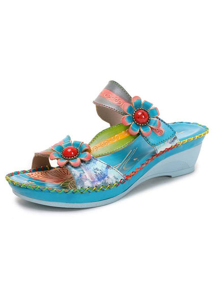 Gwen Floral Embossing Sandals Shoes by Colorstepshoes – Don't Panic Shoes