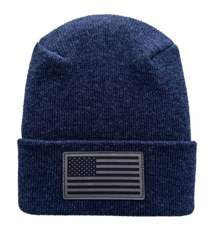 H - Stitch American Flag Beanie Circular Knit Cuffed Beanie by Haakwear Usa – Don't Panic Shoes