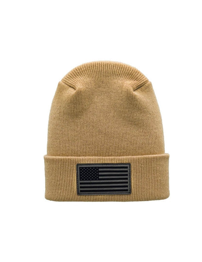 H - Stitch American Flag Beanie Circular Knit Cuffed Beanie by Haakwear Usa – Don't Panic Shoes