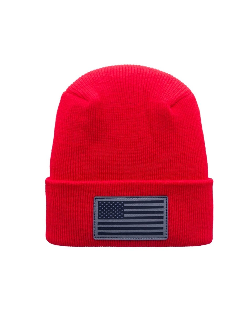 H - Stitch American Flag Beanie Circular Knit Cuffed Beanie by Haakwear Usa – Don't Panic Shoes