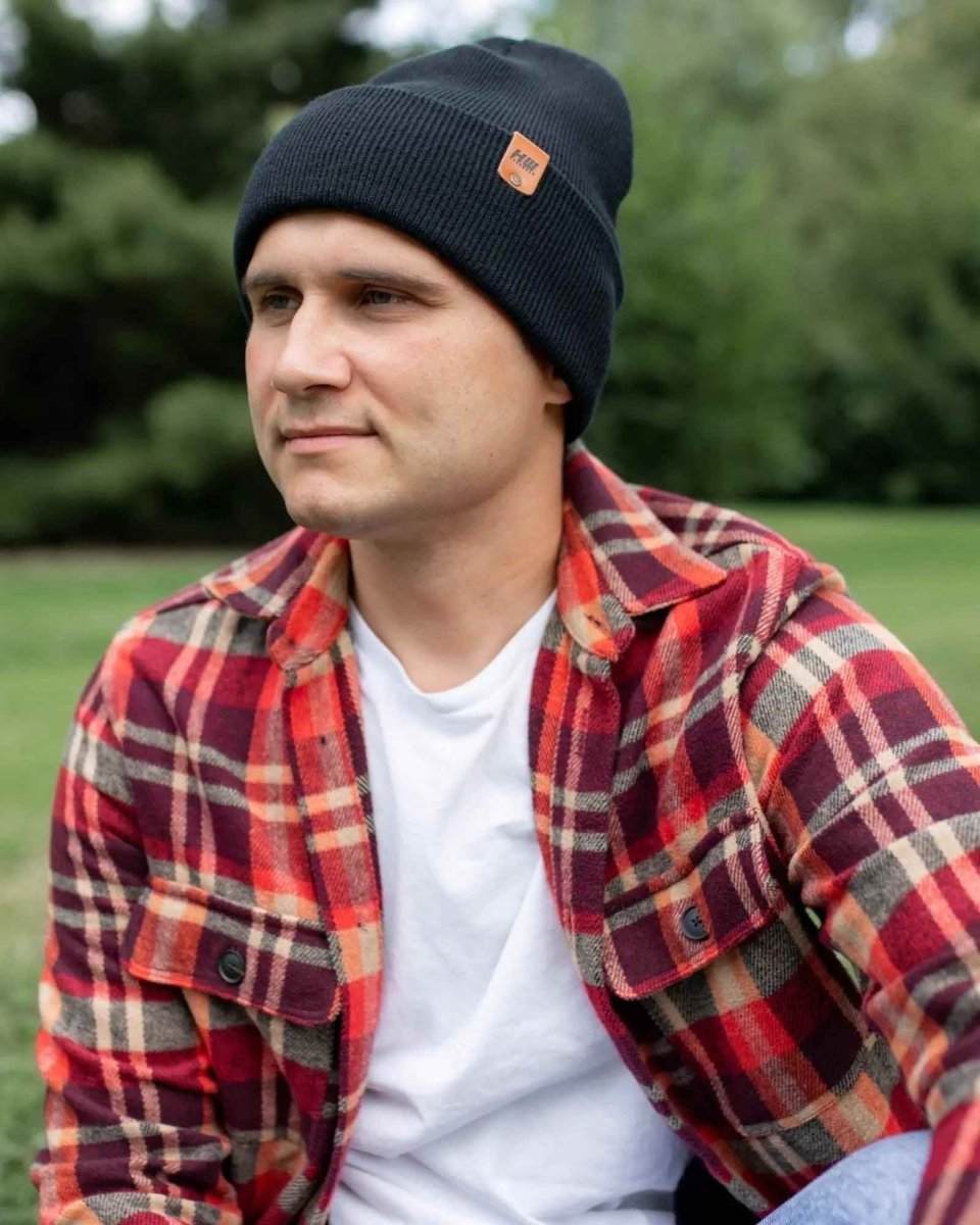 Haakwear Classic Beanie Knit Charcoal Black Made In Usa Beanie by Haakwear Usa – Don't Panic Shoes