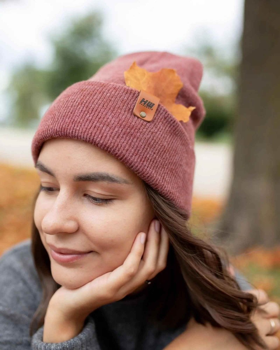 Haakwear Classic Cuffed Knit Beanie Rusty Burgundy Beanie by Haakwear Usa – Don't Panic Shoes