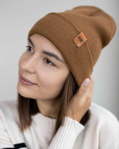 Haakwear Classic Knit Cuffed Beanie Made In Usa Camel Brown Beanie by Haakwear Usa – Don't Panic Shoes