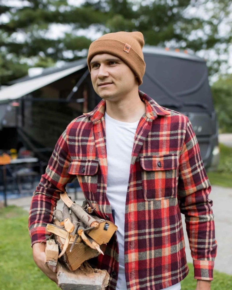 Haakwear Classic Knit Cuffed Beanie Made In Usa Camel Brown Beanie by Haakwear Usa – Don't Panic Shoes