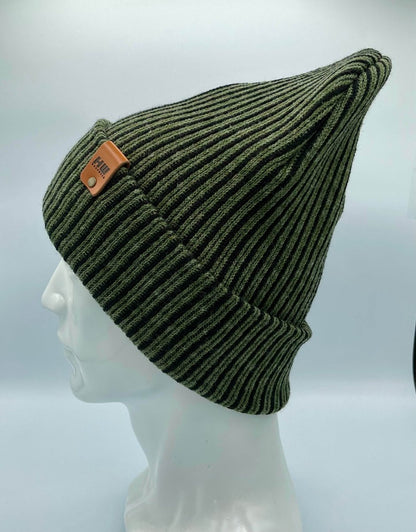 Haakwear Cuffed Wide Ribbed Striped Beanie Hat Limited Edition Beanie by Haakwear Usa – Don't Panic Shoes