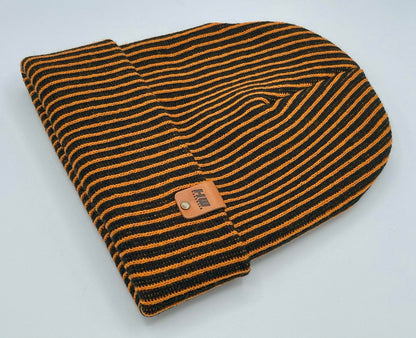 Haakwear Cuffed Wide Ribbed Striped Beanie Limited Edition Beanie by Haakwear Usa – Don't Panic Shoes
