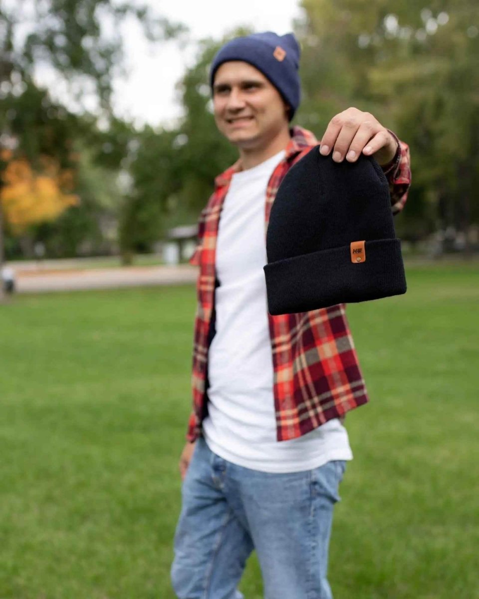 Haakwear Denim Blue Cuffed Knit Beanie Classic Premium Beanie by Haakwear Usa – Don't Panic Shoes