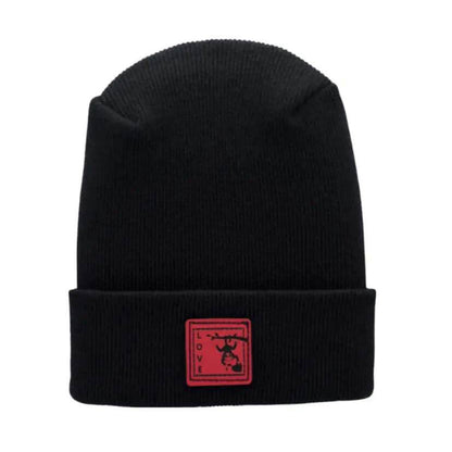 Haakwear Exclusive Love Inspired H Stitch Beanie Black Beanie by Haakwear Usa – Don't Panic Shoes