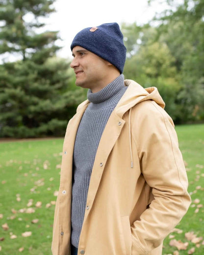 Haakwear H - Stitch Cuffed Beanie Denim Blue Usa Made Patented Design Beanie by Haakwear Usa – Don't Panic Shoes