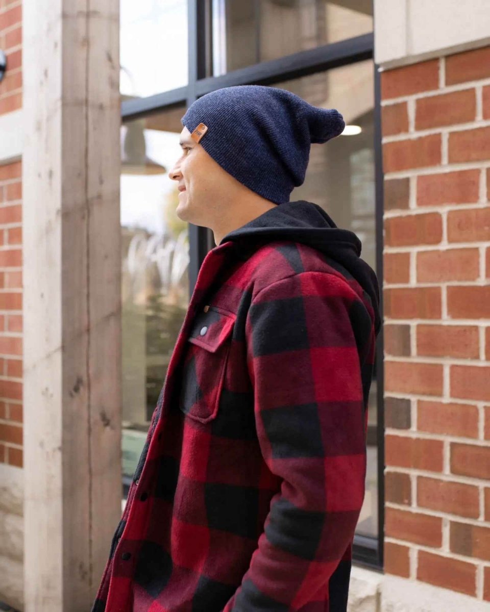 Haakwear H - Stitch Cuffed Beanie Denim Blue Usa Made Patented Design Beanie by Haakwear Usa – Don't Panic Shoes