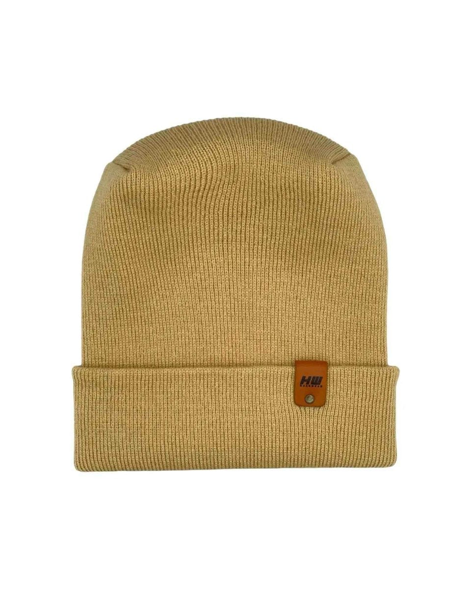 Haakwear H - Stitch Cuffed Beanie Knit Fabric Dune Beige Beanie by Haakwear Usa – Don't Panic Shoes
