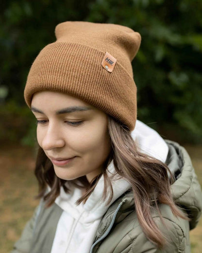 Haakwear H - Stitch Cuffed Beanie Made In United States Camel Brown Beanie by Haakwear Usa – Don't Panic Shoes