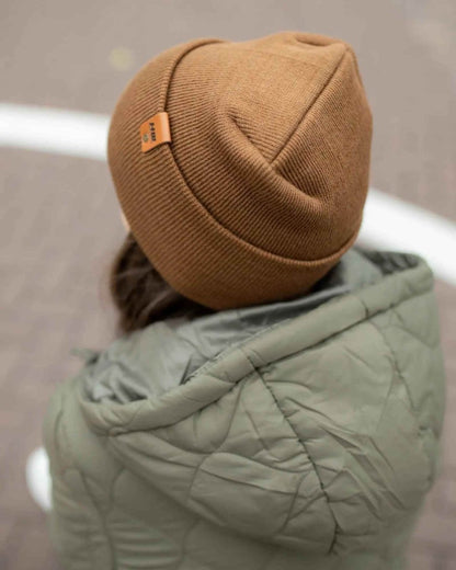 Haakwear H - Stitch Cuffed Beanie Made In United States Camel Brown Beanie by Haakwear Usa – Don't Panic Shoes