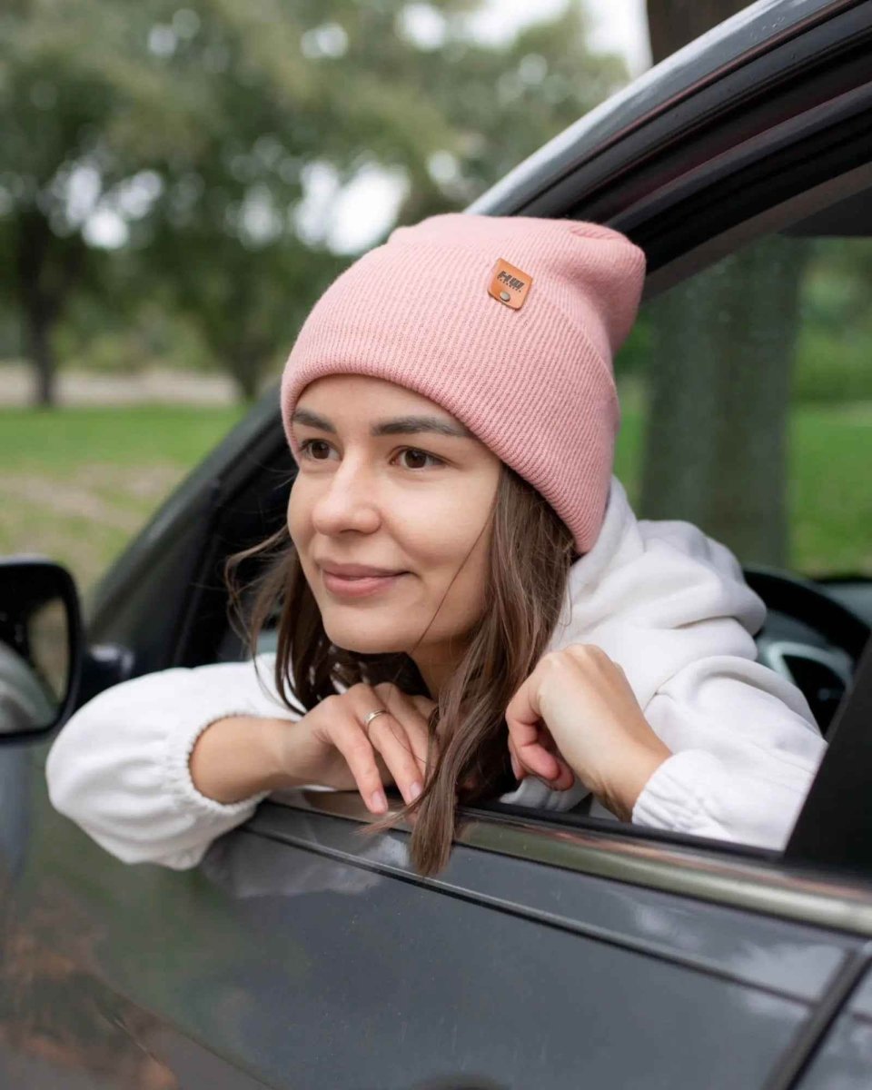 Haakwear H - Stitch Cuffed Beanie Made In United States Pearl Pink Beanie by Haakwear Usa – Don't Panic Shoes