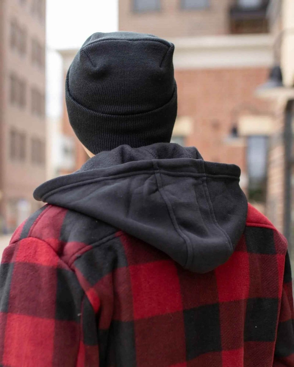 Haakwear H - Stitch Cuffed Beanie Made In Usa Charcoal Black Beanie by Haakwear Usa – Don't Panic Shoes