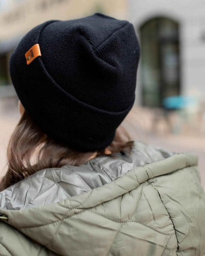 Haakwear H - Stitch Cuffed Beanie Made In Usa Midnight Black Beanie by Haakwear Usa – Don't Panic Shoes