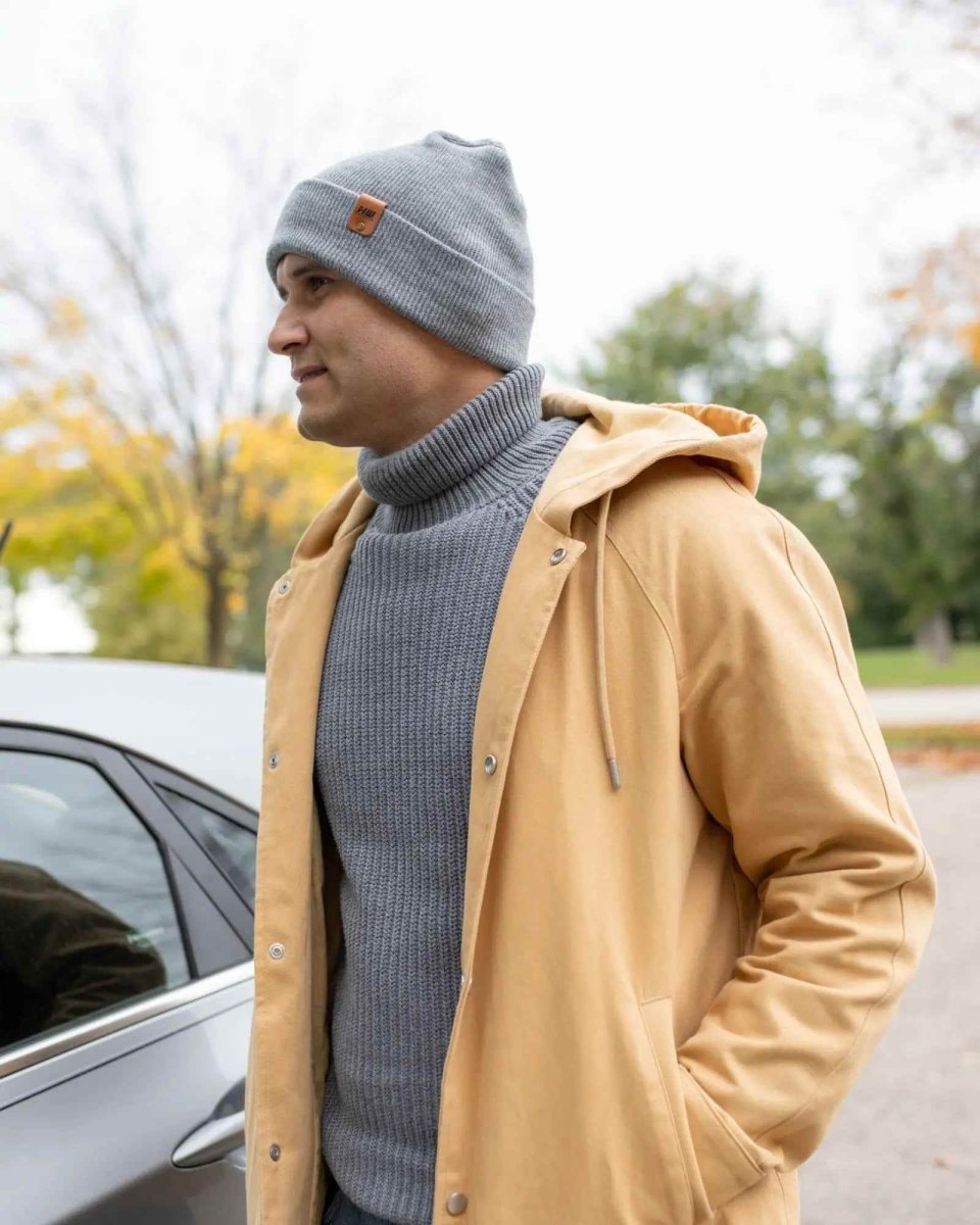 Haakwear H - Stitch Cuffed Beanie Patent Pending Koala Gray Beanie by Haakwear Usa – Don't Panic Shoes