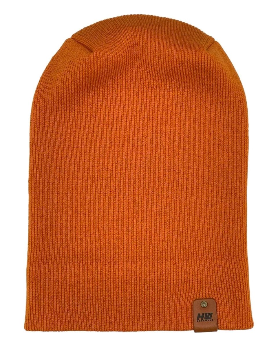 Haakwear H - Stitch Cuffed Beanie Patented Design Tiger Orange Beanie by Haakwear Usa – Don't Panic Shoes