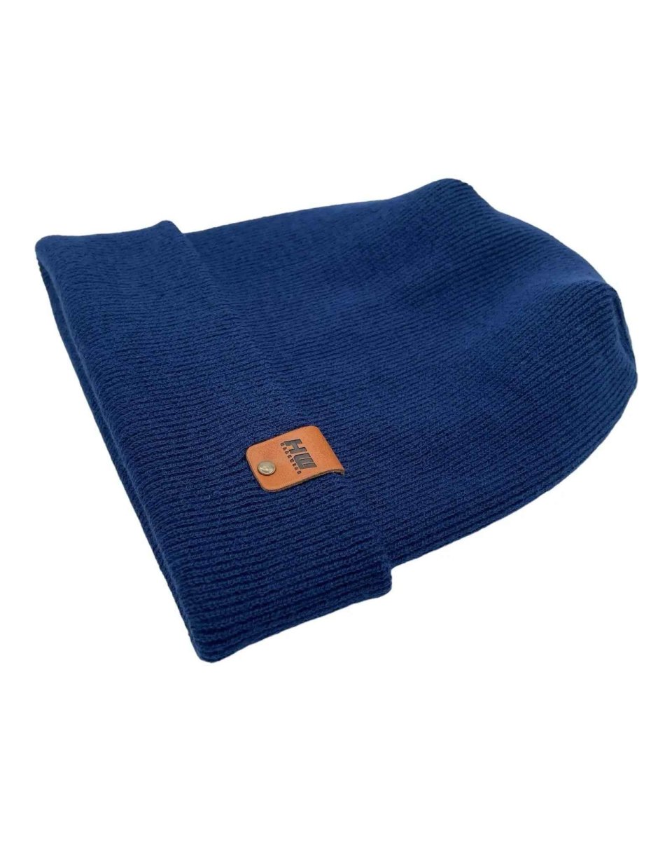 Haakwear H - Stitch Cuffed Beanie Patented Sapphire Blue Beanie by Haakwear Usa – Don't Panic Shoes