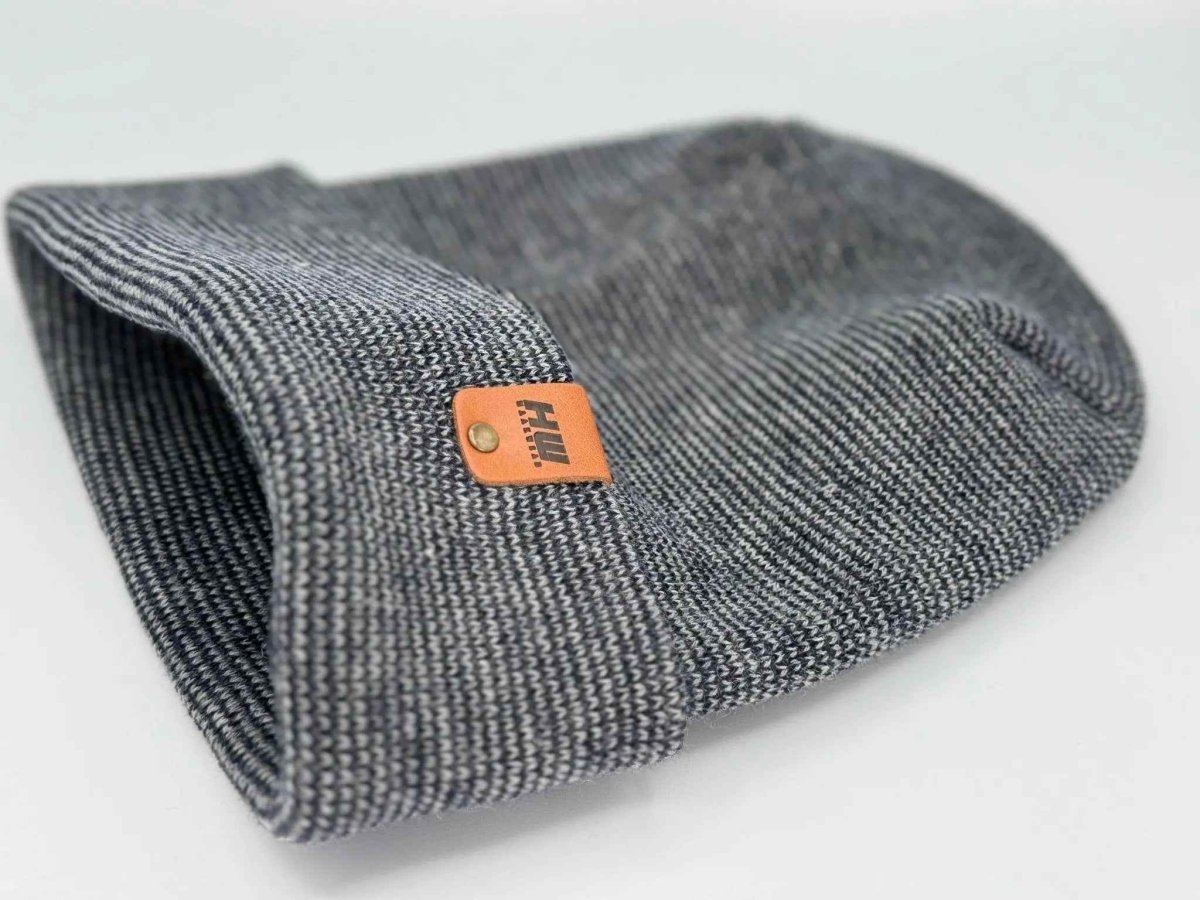 Haakwear H Stitch Fusion Cuffed Beanie Hat Denim Gray Beanie by Haakwear Usa – Don't Panic Shoes