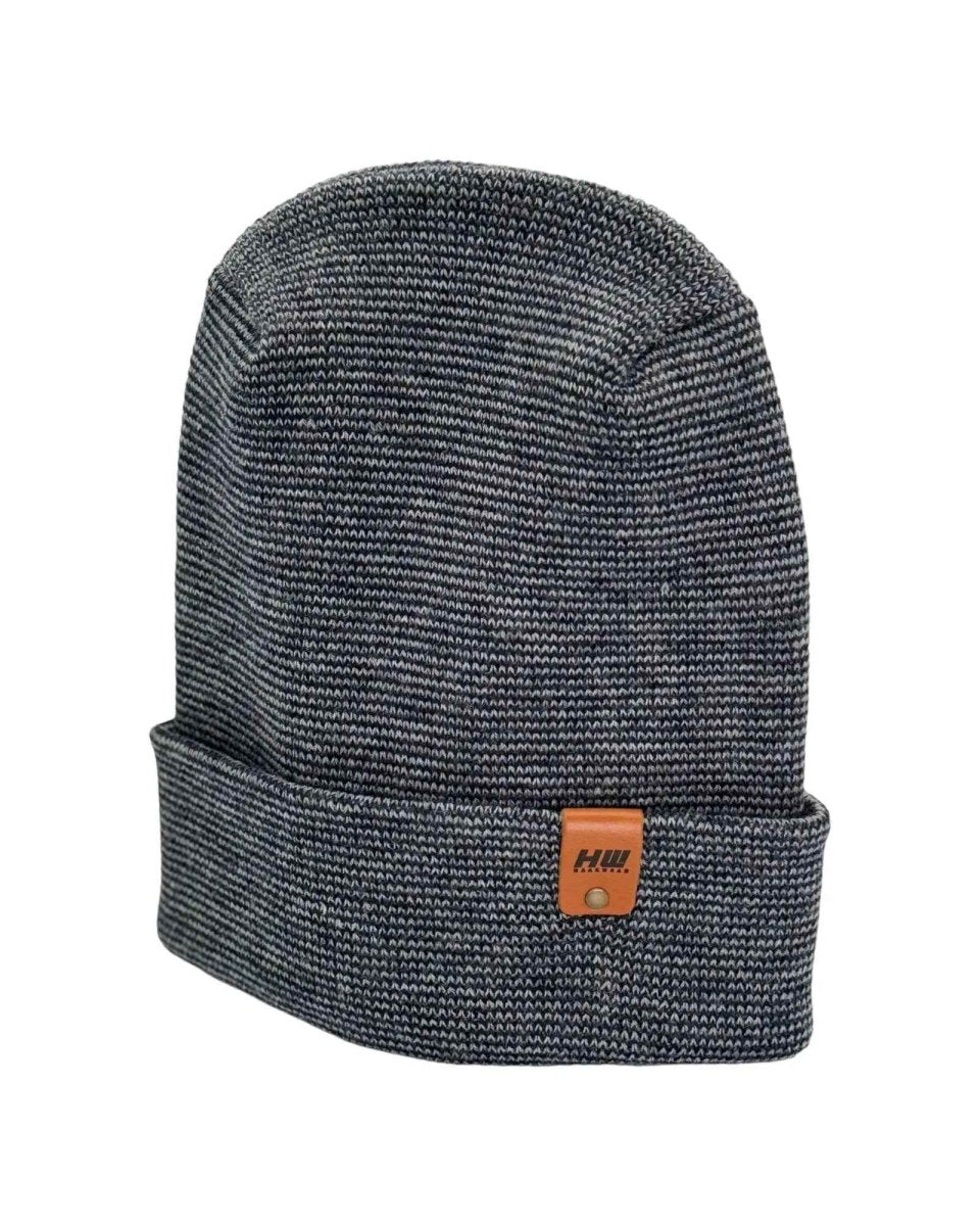 Haakwear H Stitch Fusion Cuffed Beanie Hat Denim Gray Beanie by Haakwear Usa – Don't Panic Shoes