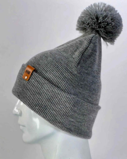 Haakwear Pompom Beanie Classic Knit Koala Gray Made In Usa Beanie by Haakwear Usa – Don't Panic Shoes