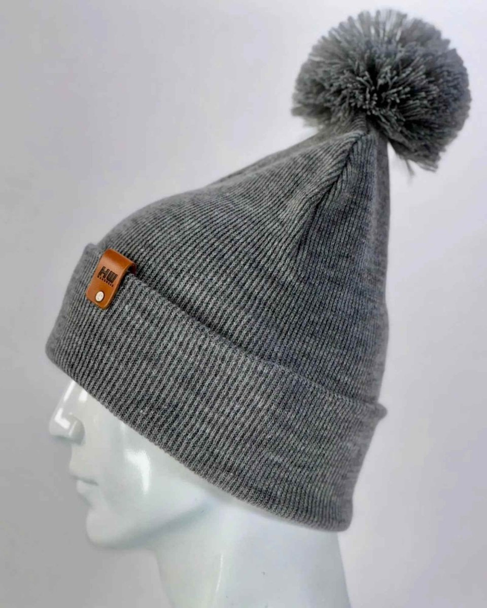 Haakwear Pompom Beanie Classic Knit Koala Gray Made In Usa Beanie by Haakwear Usa – Don't Panic Shoes