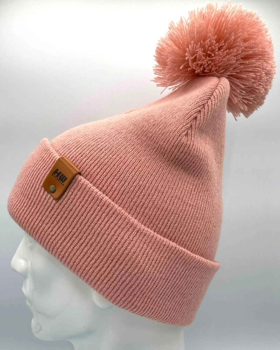 Haakwear Pompom Beanie Made In Usa Pearl Pink Cpp1 Beanie by Haakwear Usa – Don't Panic Shoes