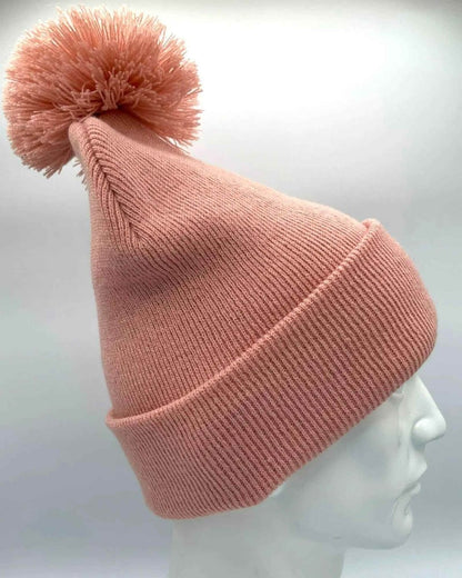 Haakwear Pompom Beanie Made In Usa Pearl Pink Cpp1 Beanie by Haakwear Usa – Don't Panic Shoes