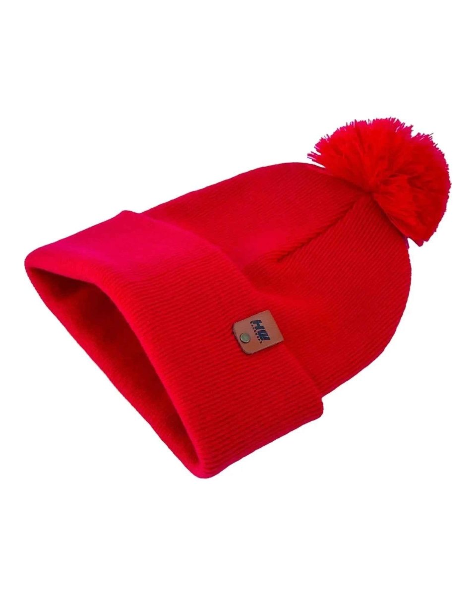Haakwear Pompom Beanie Made In Usa Scarlet Red Cpp1 Beanie by Haakwear Usa – Don't Panic Shoes