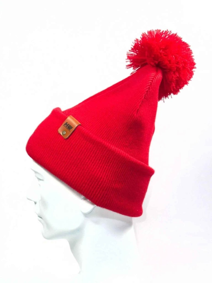 Haakwear Pompom Beanie Made In Usa Scarlet Red Cpp1 Beanie by Haakwear Usa – Don't Panic Shoes