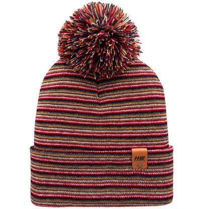 Haakwear – Traditional Pom Pom Beanie Multi Color Knit Beanie by HAAKWEAR USA – Don't Panic Shoes