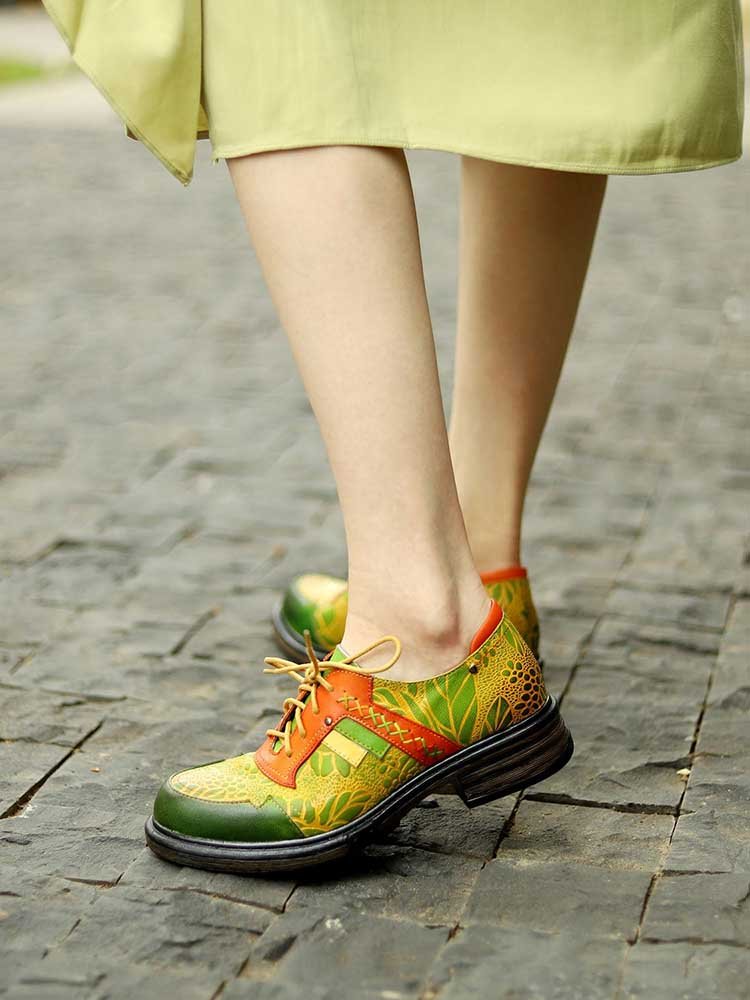 Hand - Printed Flat Cozy Shoes Flat by Colorstepshoes – Don't Panic Shoes