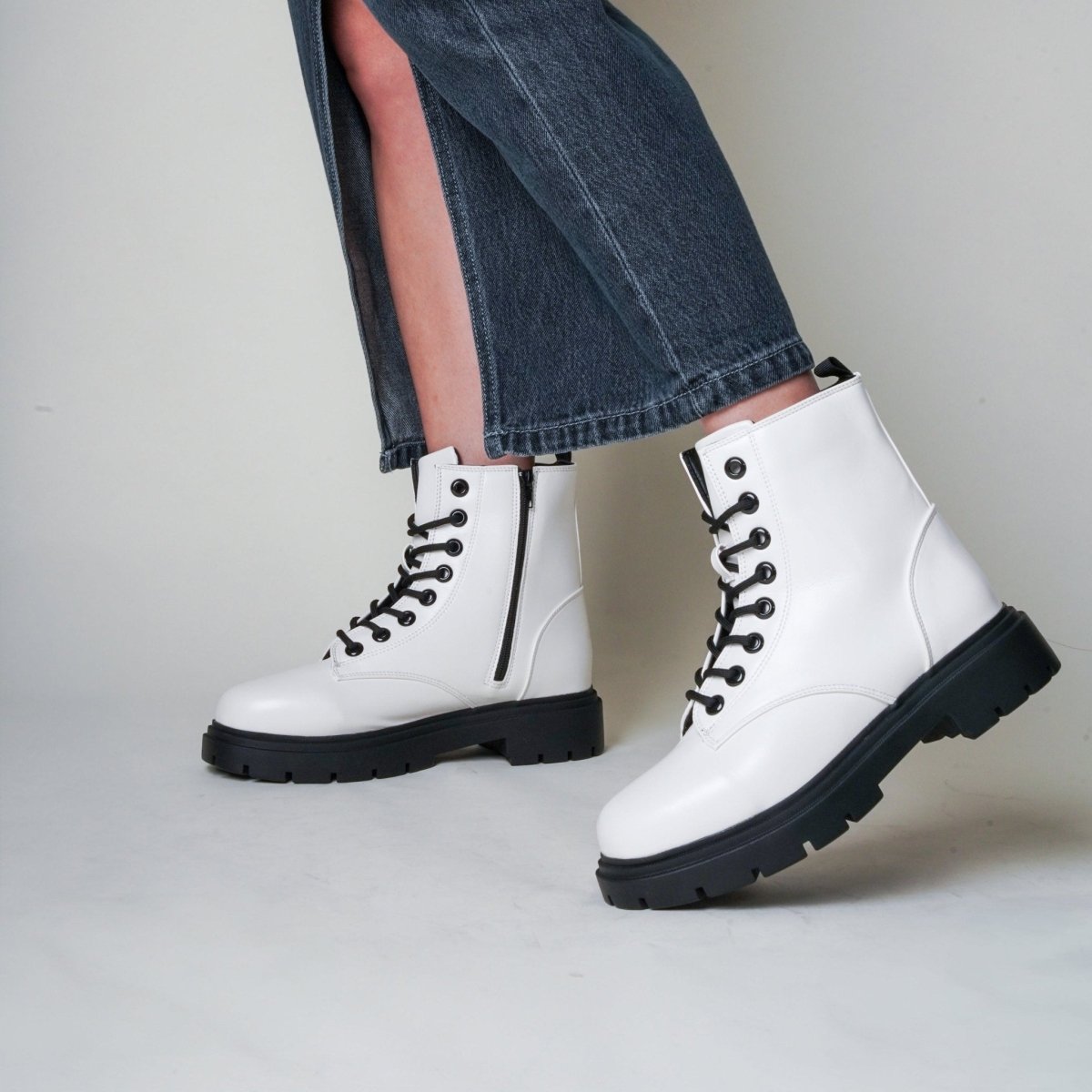 Harley | White Boots by J.Adams – Don't Panic Shoes