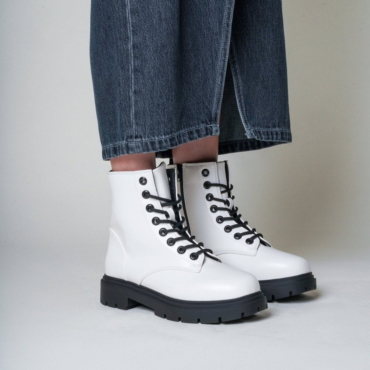 Harley | White Boots by J.Adams – Don't Panic Shoes