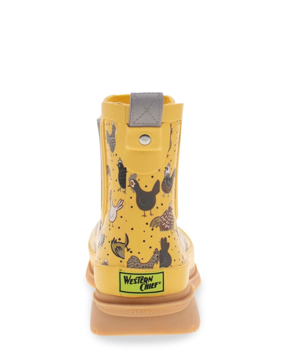 Hen Frenzy Women’S Rubber Yellow Chelsea Boot Lined Rain Boots by Western Chief Women's – Don't Panic Shoes