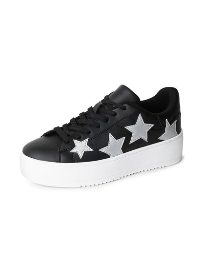 Hero | Black Silver Star Sneakers by J.Adams – Don't Panic Shoes
