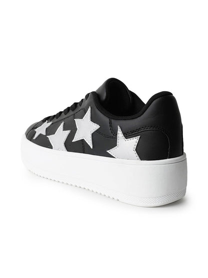 Hero | Black Silver Star Sneakers by J.Adams – Don't Panic Shoes