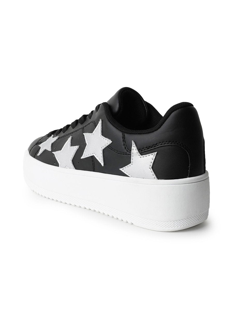 Hero | Black Silver Star Sneakers by J.Adams – Don't Panic Shoes