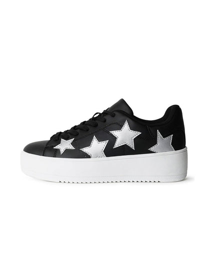 Hero | Black Silver Star Sneakers by J.Adams – Don't Panic Shoes