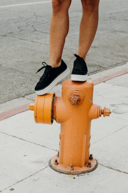 Hero | Black Suede Sneakers by J.Adams – Don't Panic Shoes